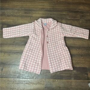 Sardon Baby Pink and White Button Front Jacket 18M